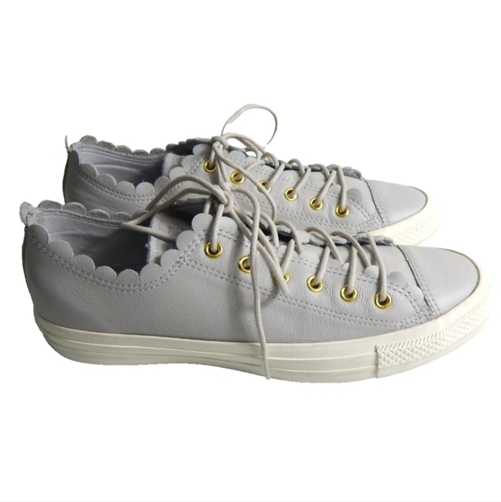 Converse Frill Thrills Scalloped Leather Sneakers